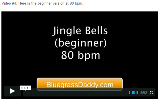 This is an online fiddle lesson for the tune "Jingle Bells." BluegrassDaddy.com is your best source for Bluegrass, Old-Time, Celtic, Gospel, and Country fiddle lessons!