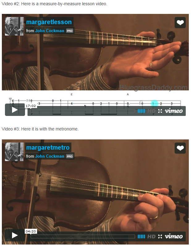 This is an online fiddle lesson for the tune "Margaret's Waltz." BluegrassDaddy.com is your best source for Bluegrass, Old-Time, Celtic, Gospel, and Country fiddle lessons!