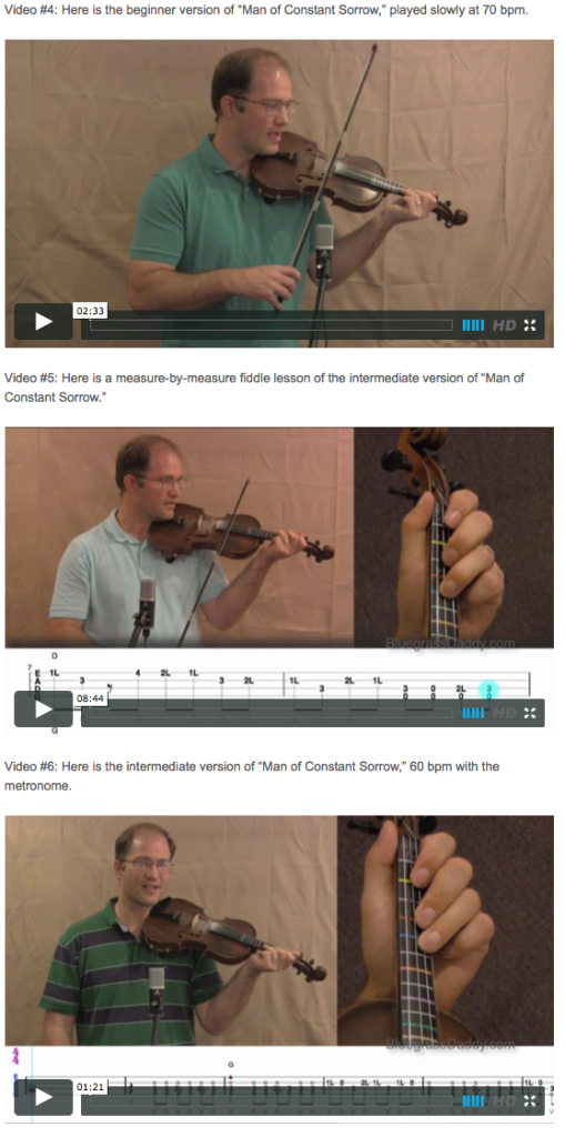 Man of Constant Sorrow - Online Fiddle Lessons. Celtic, Bluegrass, Old-Time, Gospel, and Country Fiddle.