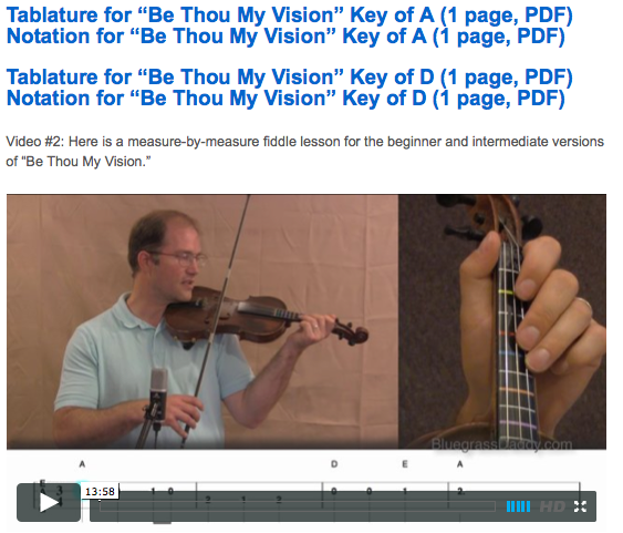 Be Thou My Vision - Online Fiddle Lessons. Celtic, Bluegrass, Old-Time, Gospel, and Country Fiddle.
