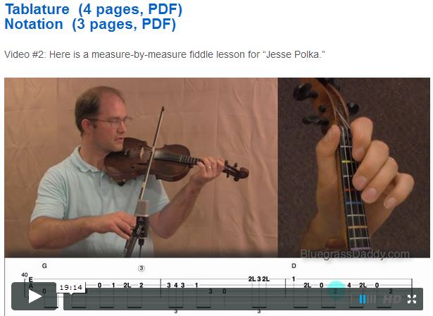 Jesse Polka - Online Fiddle Lessons. Celtic, Bluegrass, Old-Time, Gospel, and Country Fiddle.