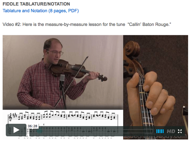 Callin' Baton Rouge - Online Fiddle Lessons. Celtic, Bluegrass, Old-Time, Gospel, and Country Fiddle.