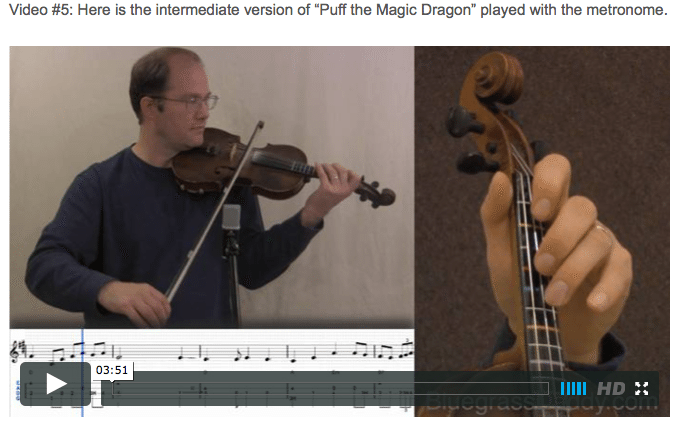 Puff the Magic Dragon -  Online Fiddle Lessons. Celtic, Bluegrass, Old-Time, Gospel, and Country Fiddle.