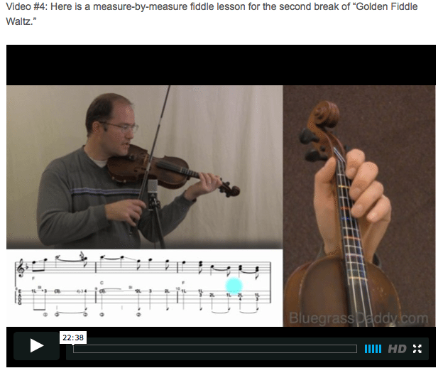 Golden Fiddle Waltz - Online Fiddle Lessons. Celtic, Bluegrass, Old-Time, Gospel, and Country Fiddle.