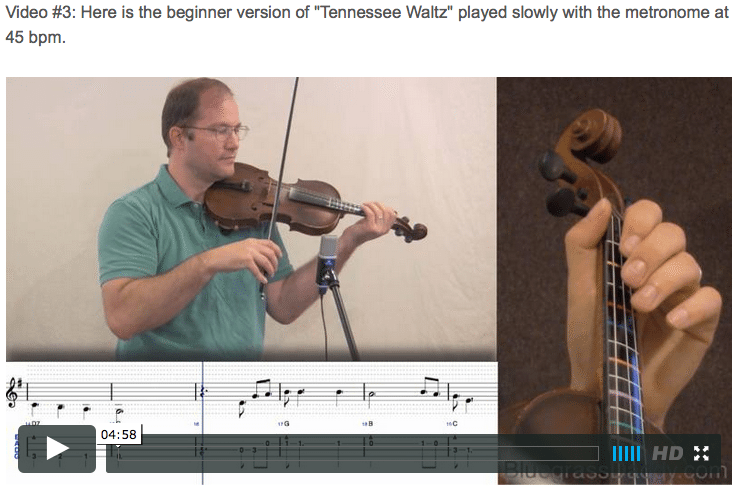 Tennessee Waltz - Online Fiddle Lessons. Celtic, Bluegrass, Old-Time, Gospel, and Country Fiddle.