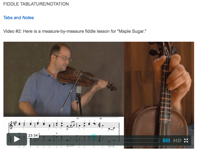 Maple Sugar - Online Fiddle Lessons. Celtic, Bluegrass, Old-Time, Gospel, and Country Fiddle.