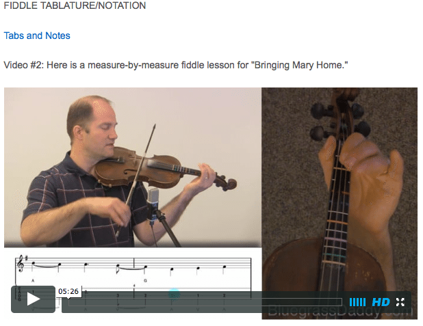 Bringing Mary Home - Online Fiddle Lessons. Celtic, Bluegrass, Old-Time, Gospel, and Country Fiddle.