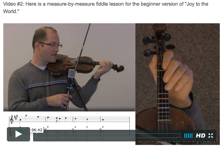 Joy to the World - Online Fiddle Lessons. Celtic, Bluegrass, Old-Time, Gospel, and Country Fiddle.