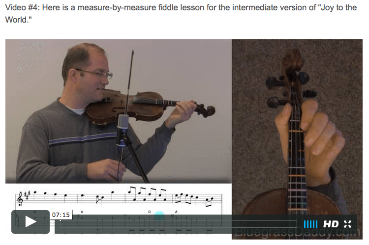 Joy to the World - Online Fiddle Lessons. Celtic, Bluegrass, Old-Time, Gospel, and Country Fiddle.