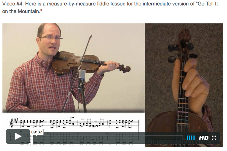 Go Tell It on the Mountain - Online Fiddle Lessons. Celtic, Bluegrass, Old-Time, Gospel, and Country Fiddle.