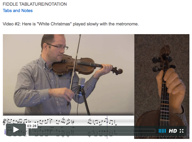 White Christmas - Online Fiddle Lessons. Celtic, Bluegrass, Old-Time, Gospel, and Country Fiddle.