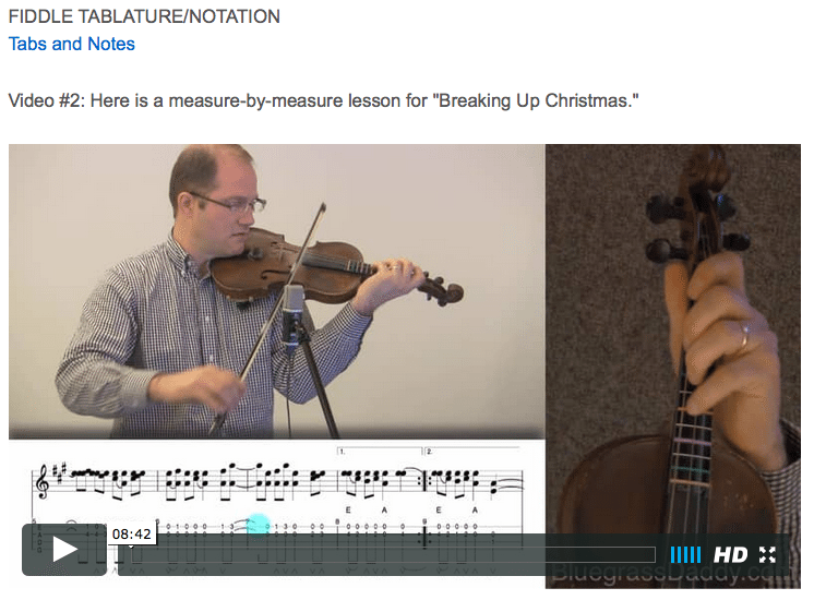 Breakin' Up Christmas - Online Fiddle Lessons. Celtic, Bluegrass, Old-Time, Gospel, and Country Fiddle.