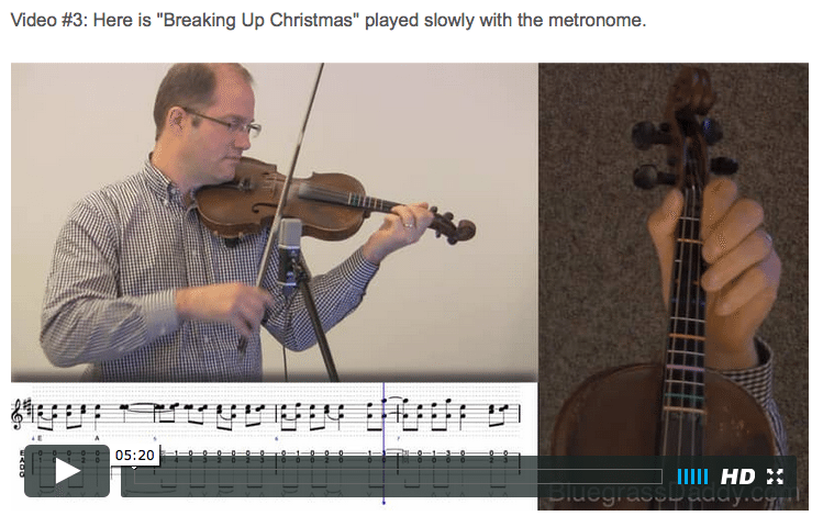 Breakin' Up Christmas - Online Fiddle Lessons. Celtic, Bluegrass, Old-Time, Gospel, and Country Fiddle.