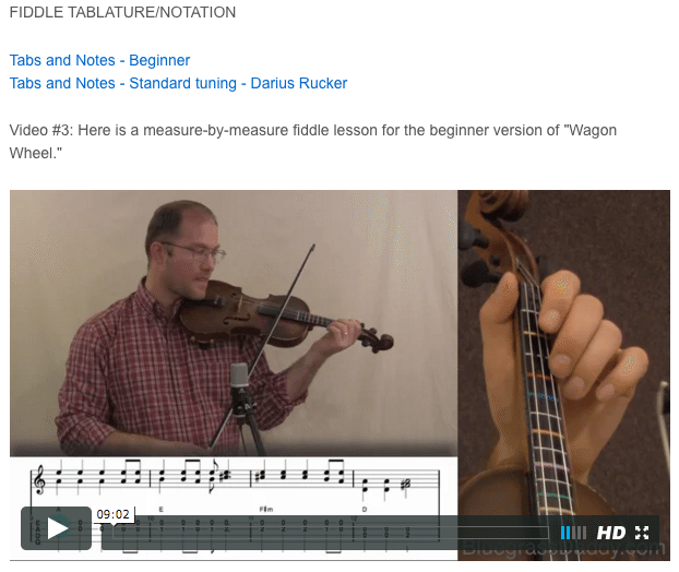 Wagon Wheel - Online Fiddle Lessons. Celtic, Bluegrass, Old-Time, Gospel, and Country Fiddle.