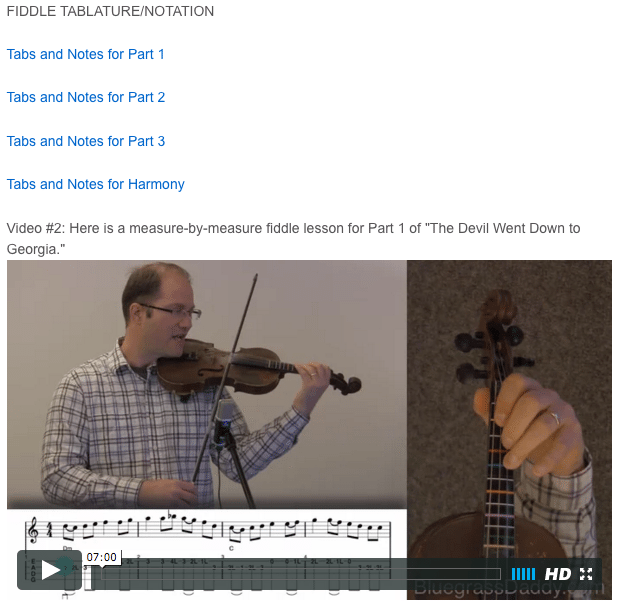 The Devil Went Down to Georgia - Online Fiddle Lessons. Celtic, Bluegrass, Old-Time, Gospel, and Country Fiddle.