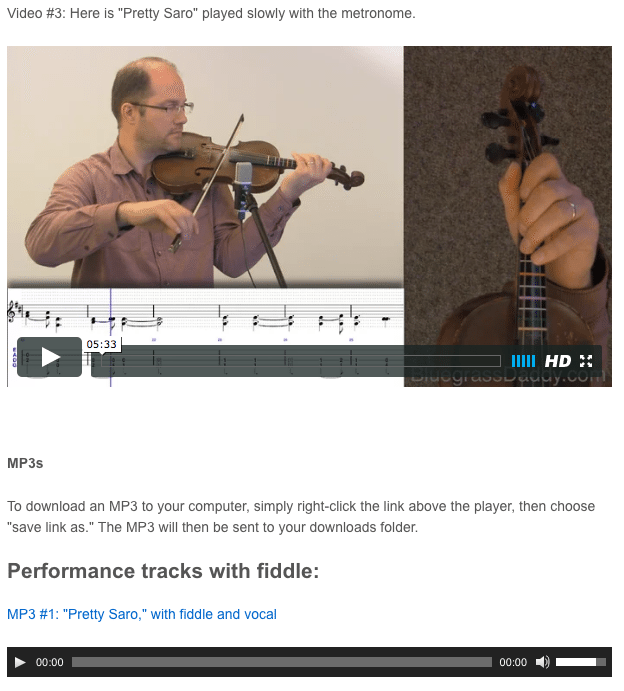 Pretty Saro - Online Fiddle Lessons. Celtic, Bluegrass, Old-Time, Gospel, and Country Fiddle.