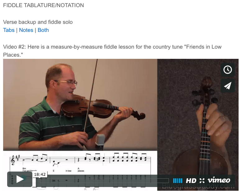 Friends in Low Places - online fiddle lessons